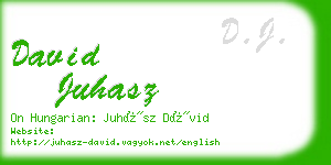 david juhasz business card